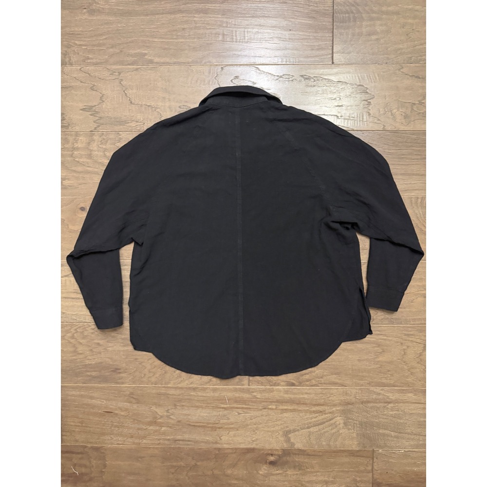 Every Button Down Shirt Womens XS Black Cotton Solid Oversized Relaxed Minimal - Picture 3 of 6
